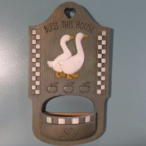 Vintage Burwood Bless This House Wall Hanger / plaque